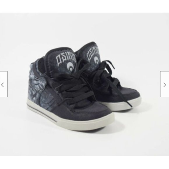 Boy's Osiris Clone Huit Battle Black Lace Up Skate Skater Sneakers Shoes Sz 1 - Picture 1 of 4